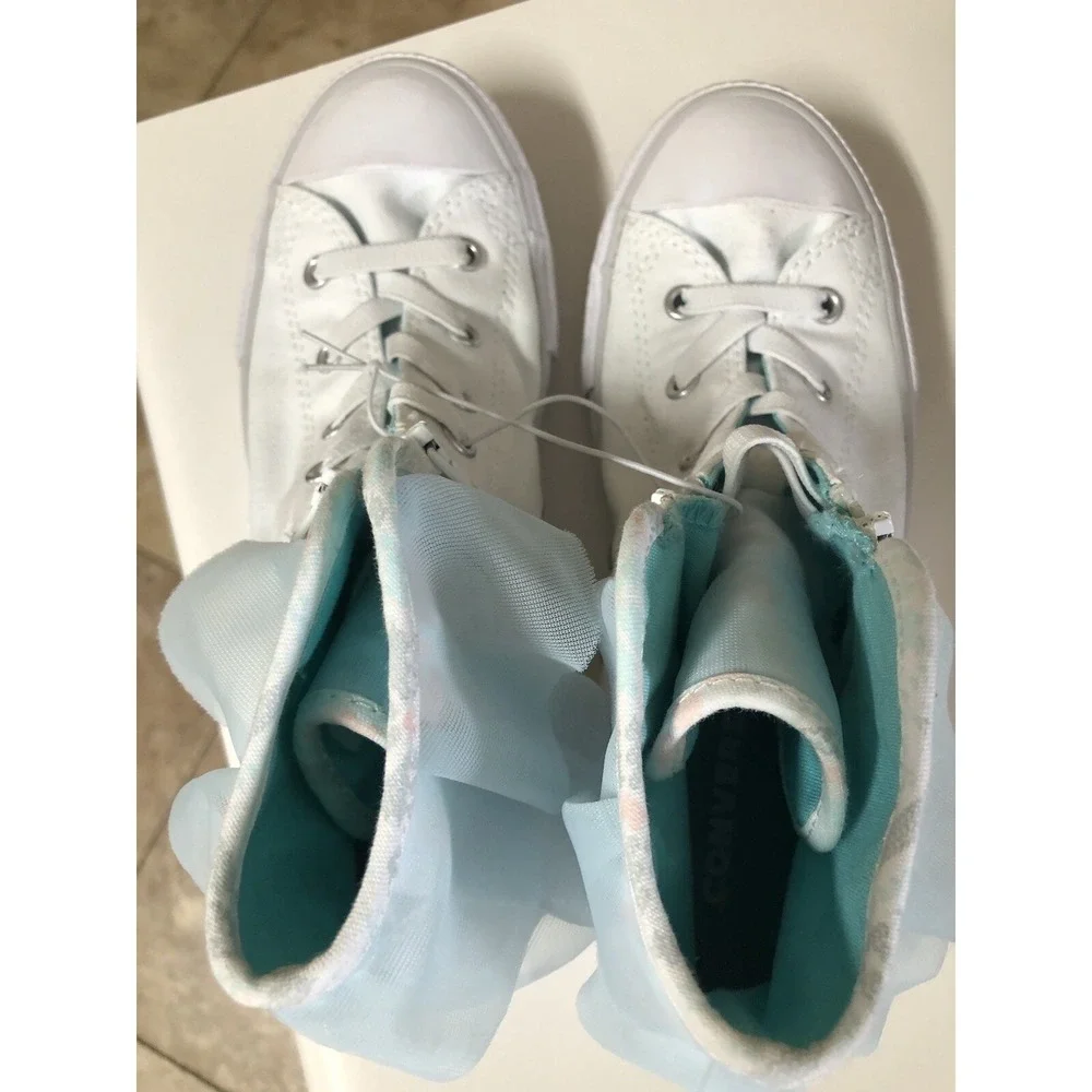Converse Chuck Taylor All Star Block Party Hi Top Girls Size 3 White Blue